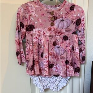Floral Pink Long Sleeve Kids Top